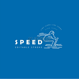 体育运动标志设计图片_速度运动的矢量图标和标志。