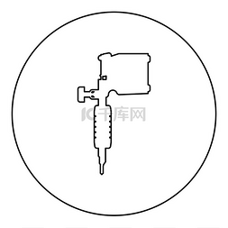 纹身图标在圆形圆形黑色矢量插图