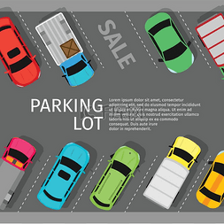 城市和车图片_停车场俯视图城市停车矢量网络横