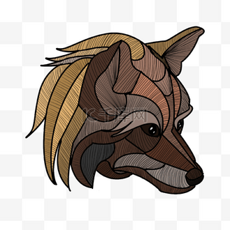 狐狸抽象动物禅绕画