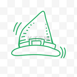 绿色涂鸦线条帽子