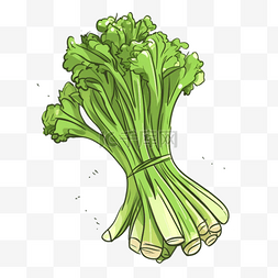 蔬菜卡通插画图片_芹菜扁平插画手绘免抠元素
