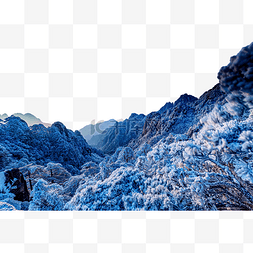 冬季白雪山峰山区风景