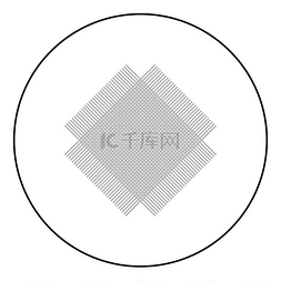 线条网格圆形轮廓黑色矢量插图平