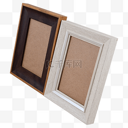 照片木质相框图片_两个简约方形相框桌面摆件