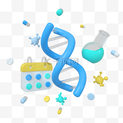 基因组序列图片_C4D立体基因医疗