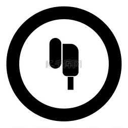 圆圈矢量图中的耳机插头图标黑色