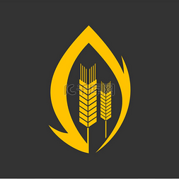 黄谷穗叶子图片_谷穗和穗向量图标小麦黑麦大麦水
