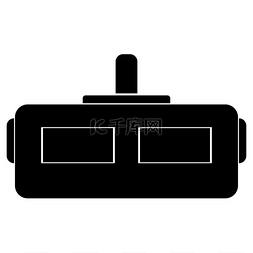虚拟现实游戏图片_虚拟现实头盔黑色图标。虚拟现实