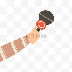 记者围观图片_中国记者日记者节拿话筒人物手势