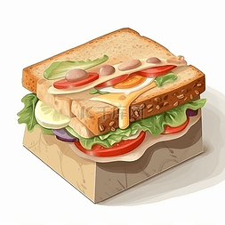 一份丰盛的三明治