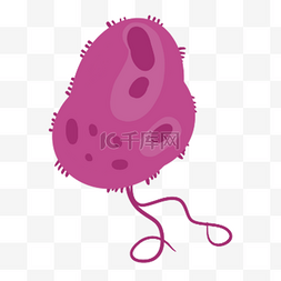 紫色卡通可爱病毒细菌