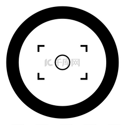 黑色框架图图片_孤立的圆形矢量图中的相机焦点图