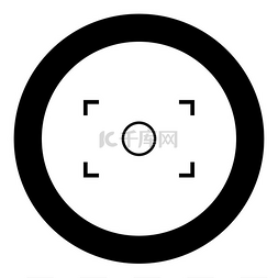 屏幕框架图片_孤立的圆形矢量图中的相机焦点图