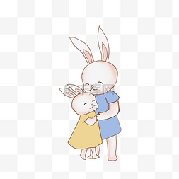 卡通动物亲子图片_亲子动物兔子
