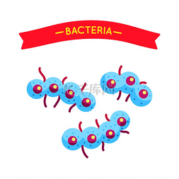 科学课程图标图片_细菌通过显微镜载体海报用于保健