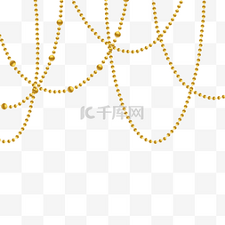 珠珠链图片_写实的金属珠链边框