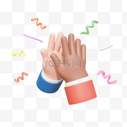 医患互动图片_3D立体互动击掌手势
