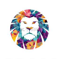 创意动物头图片_狮子头矢量标志模板创意插图动物