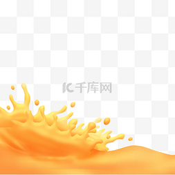 果汁的飞溅图片_溅起的黄色液体