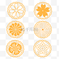 食物甜品icon图片_中秋中秋节月饼图案模具套图icon