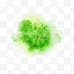 笔刷绿色水彩风格
