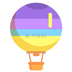 高飞的氢气球图片_热气球与篮子和孤立的白色背景上