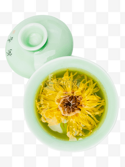 金丝黄菊花茶图片_金丝黄菊茶茶碗