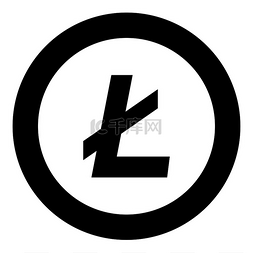 数字货币图片_圆圈矢量图中的莱特币图标黑色