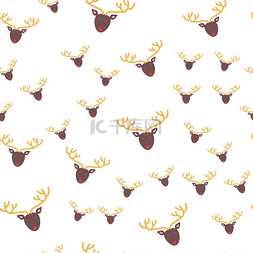 鹿头无缝图案壁纸设计鹿头无缝图