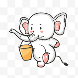 小象给树浇水图片_超级可爱的卡通小象宝宝