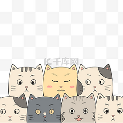 可爱卡通猫头像图片_七只猫咪表情头像可爱卡通动物