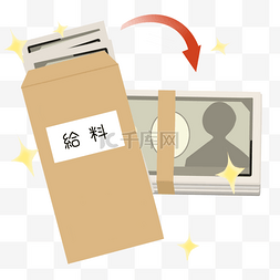 纸钞图片_日本冬季日元奖金信封卡通风格