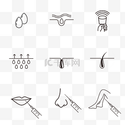 线性医疗icon图片_线性美容护肤图标logo