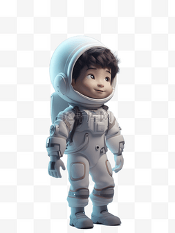 宇航员绘画素材图片_3D立体人物形象卡通可爱黏土宇航