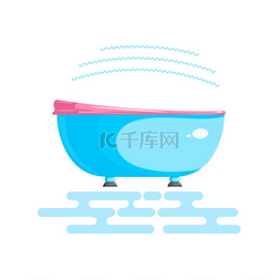 浴卡通图片_足部水力按摩设备的彩色矢量图足