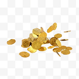 金币经济金条金钱硬币堆