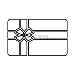 圣诞节买礼物图片_礼品卡黑色图标。