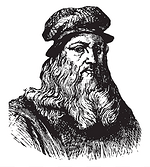 达芬奇, 1452-1519, 他是一个画家, 雕塑和发明家在高文艺复兴时期, 复古线画或雕刻插图