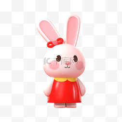 3DC4D立体兔年小兔子