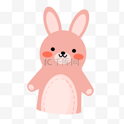 动物卡通图案图片_粉色小兔子手指木偶戏动物
