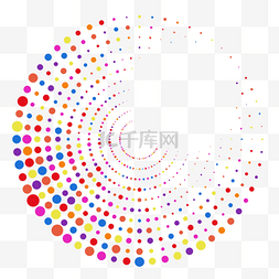 美丽彩虹图片_圆点放射发散彩色美丽可爱装饰