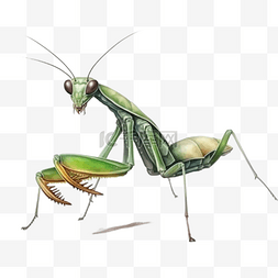 卡通手绘昆虫图片_卡通手绘昆虫螳螂