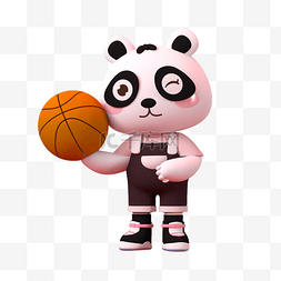 熊猫图片_3DC4D立体篮球熊猫