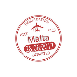 移民模板图片_马耳他共和国孤立的离去邮票马耳