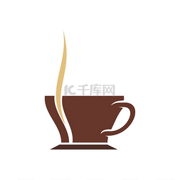 咖啡或茶符号隔离热气腾腾的杯子