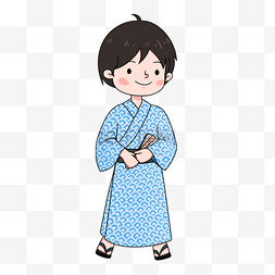 日本夏季浴衣可爱男孩人物形象