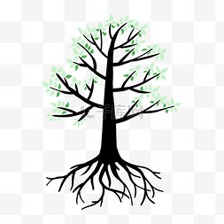 画大树图片_抽象植物树木树叶树根大树
