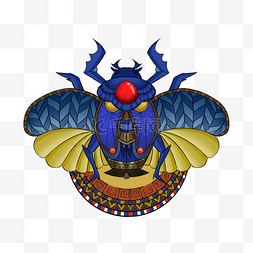 埃及蓝色圣甲虫翅膀法老象征