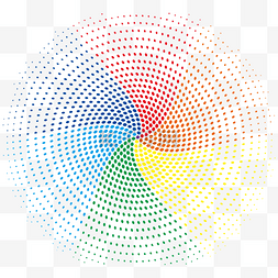 彩色旋转圆点图片_彩虹色调旋转圆形风格